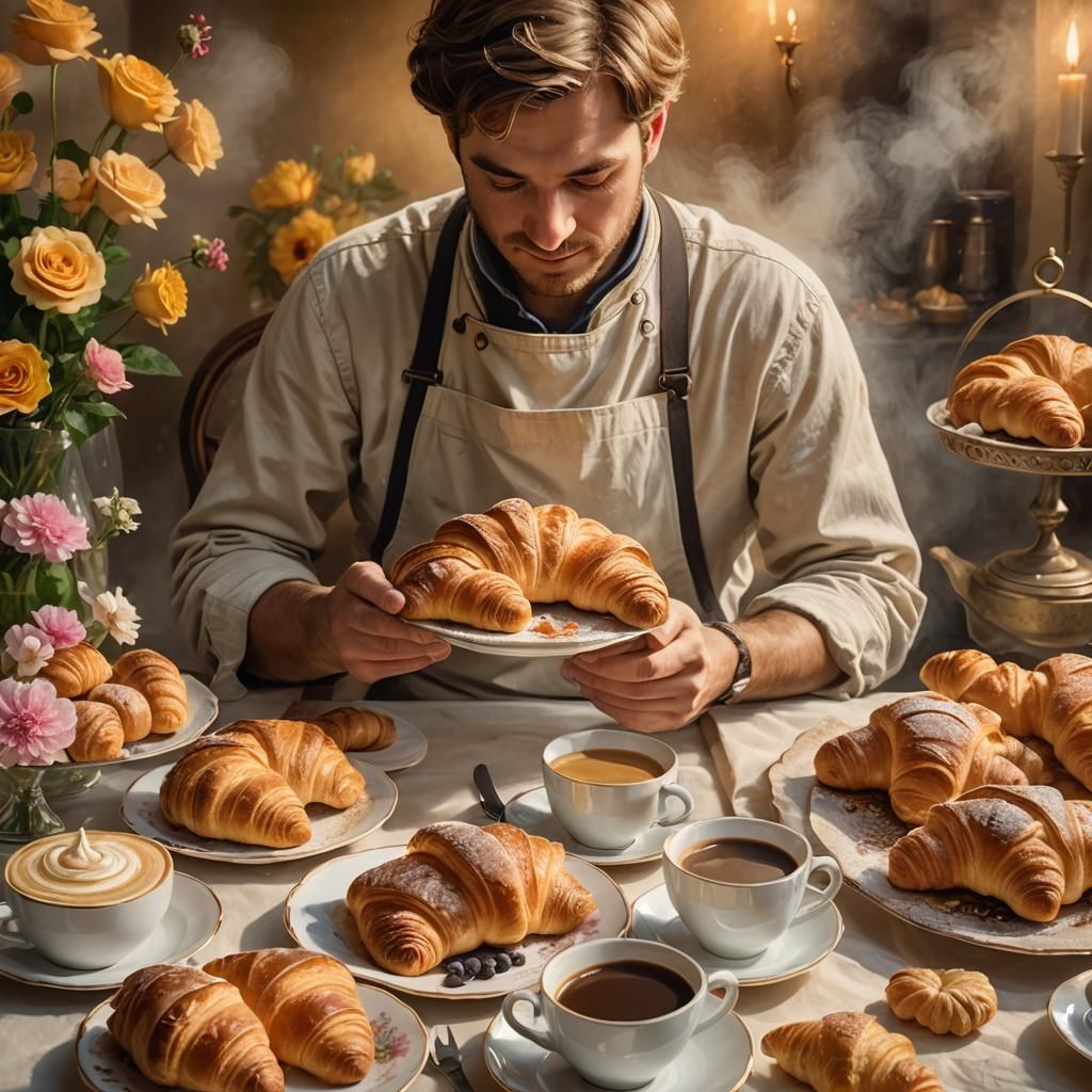 Floral Still Life: Prayer to Croissant God