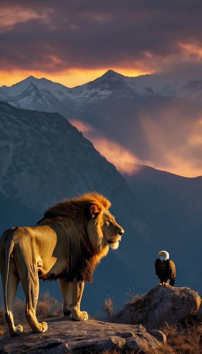 Lion and Eagle at Sunrise Mountain Vista