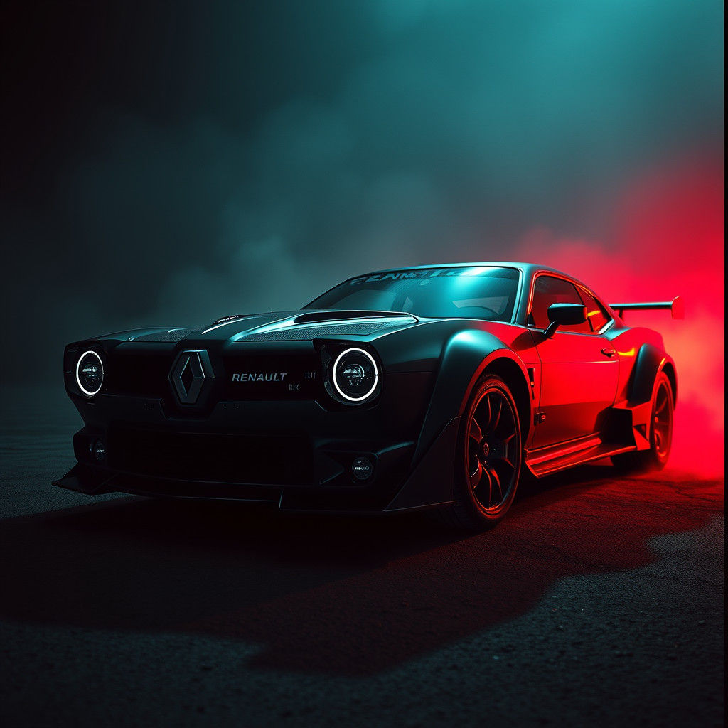 Biopunk Renault Muscle Car in Dystopian Setting