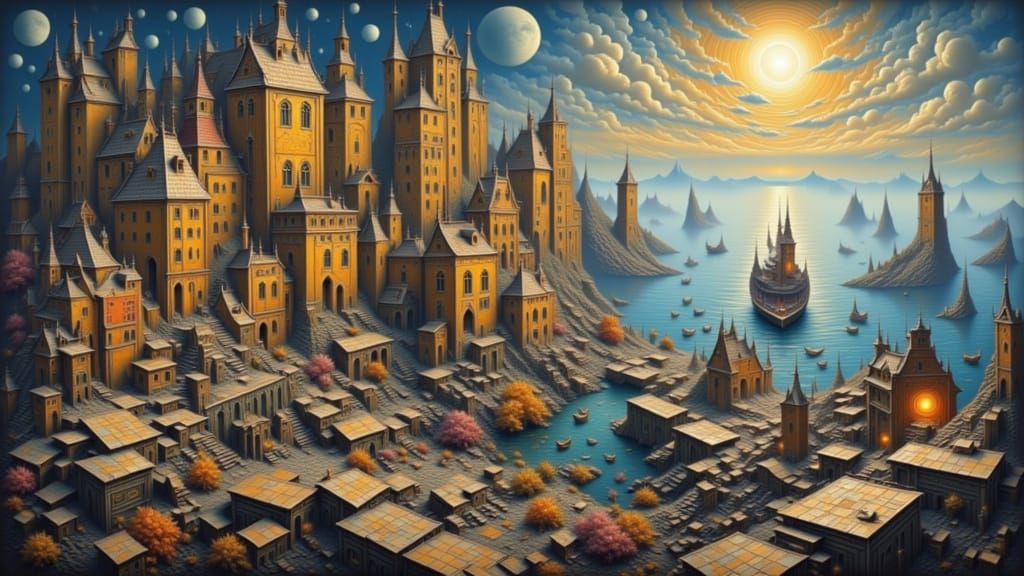 Calming Seascape in Digital Art Style