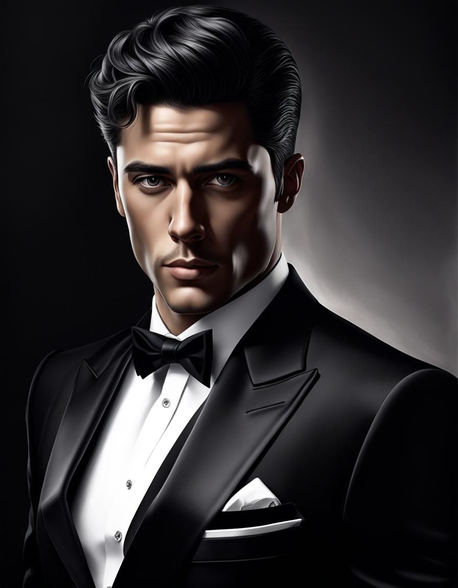 stunning man in all dress black