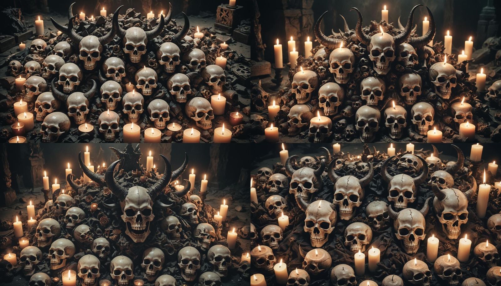 Dramatic Demon Skulls in Cinematic Lighting