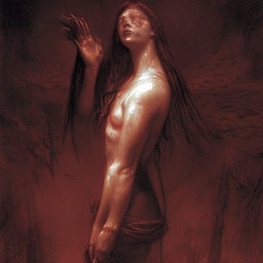 Blood Tears: A Haunting Horror Portrait