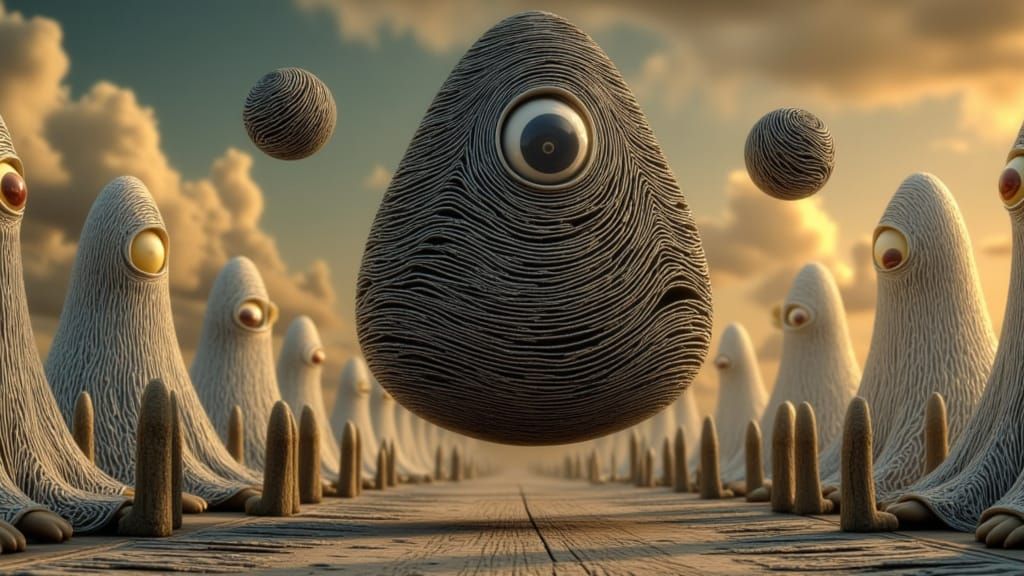 Surreal Fingerprint with Cosmic Horror Elements