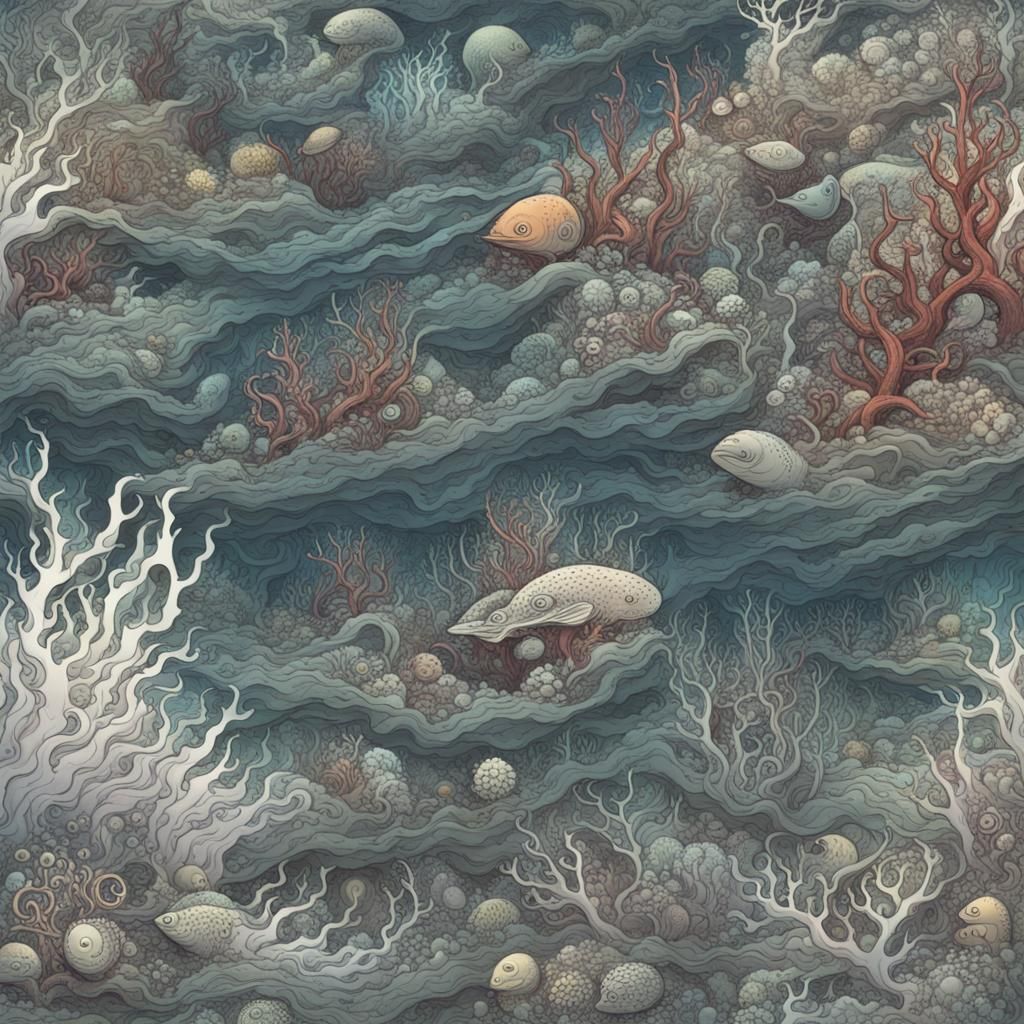 Chaotic Seafloor Scene