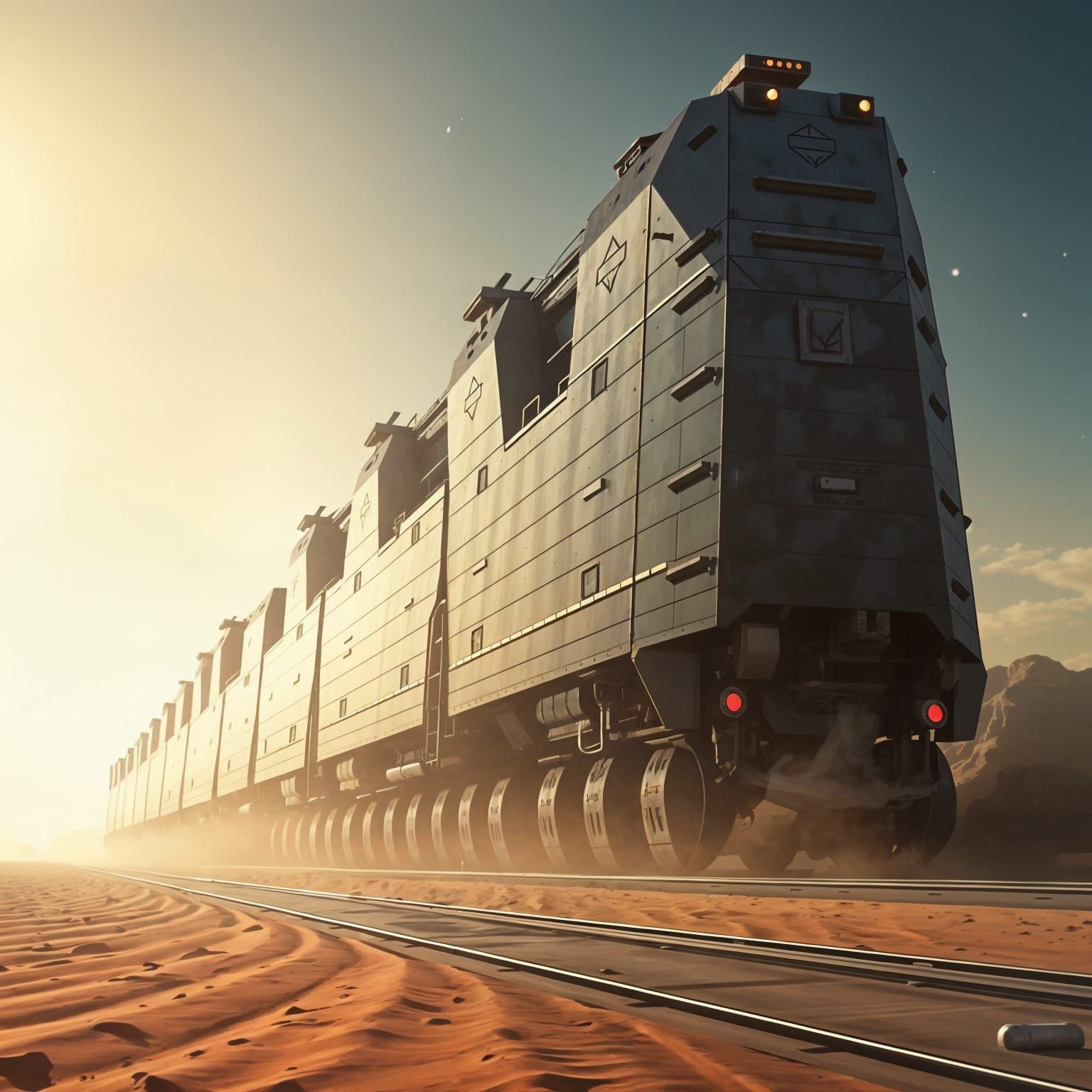 Surreal Sci-Fi Train Devastates Desert Landscape in Armored ...
