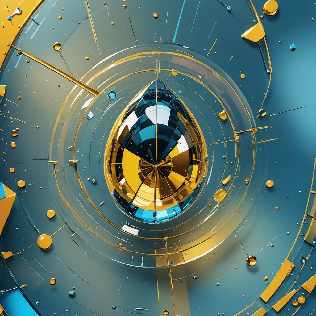 Pop Art Yellow Jet on a Transparent Drop