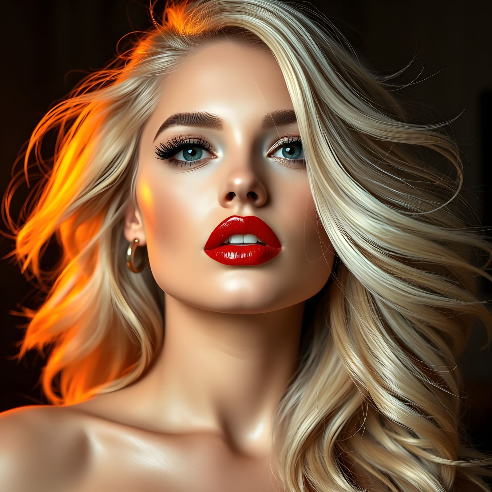 Glamorous Blonde in High-Key Lighting