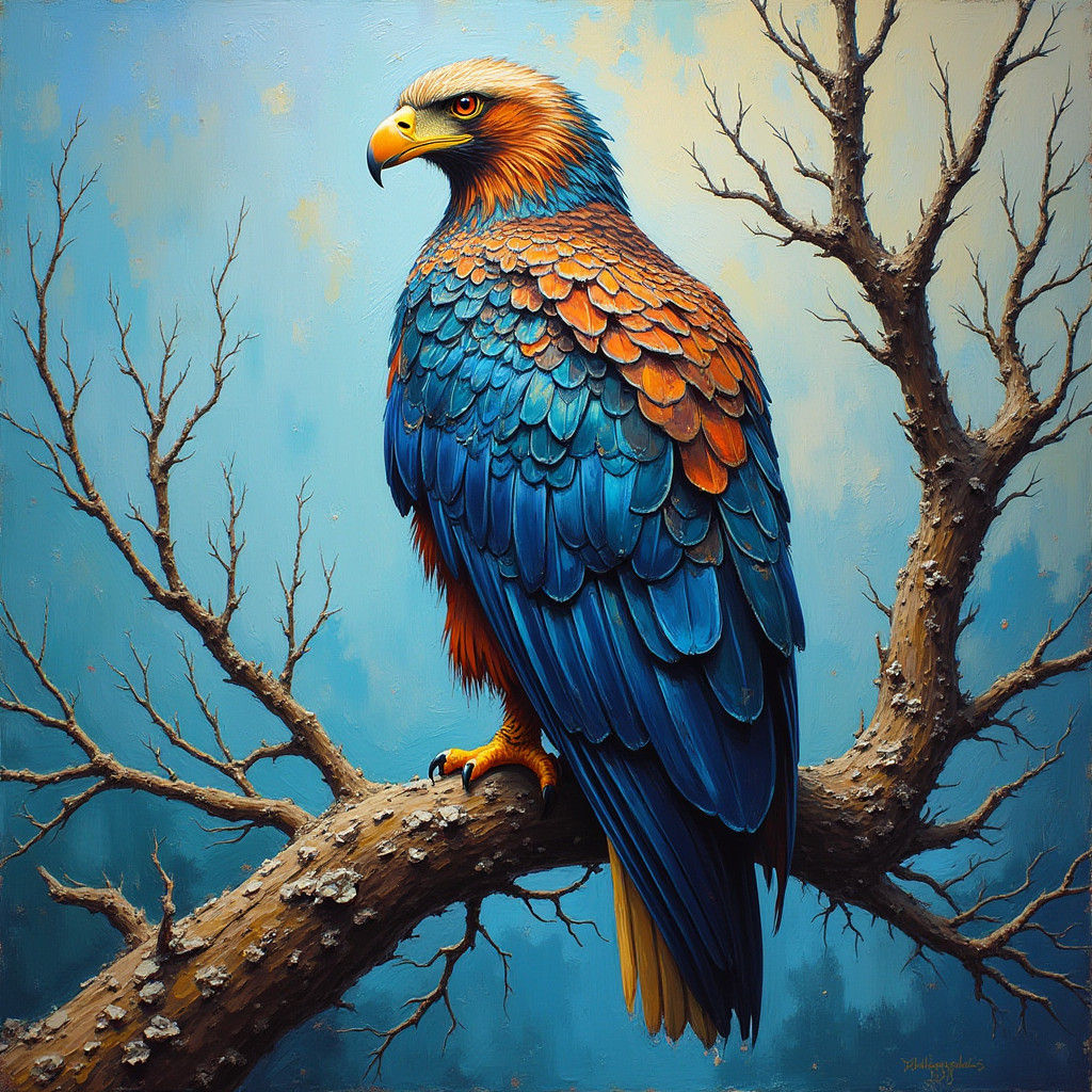 Majestic Eagle in Neo-Impressionist Expressionist Style
