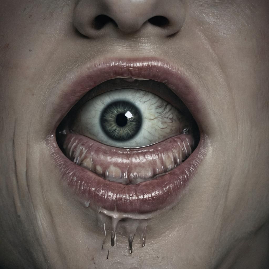 Eye Inside Open Mouth Horror Imagery
