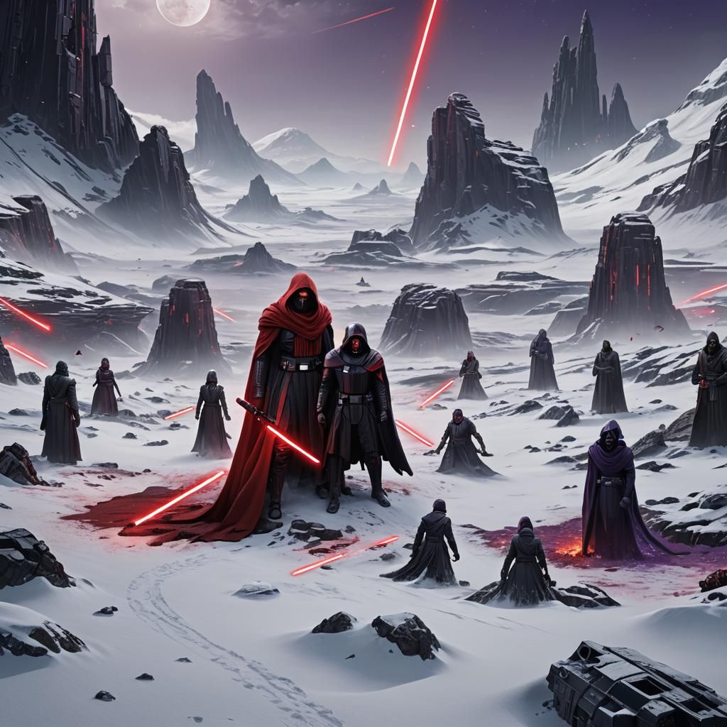 Sith Master and Apprentice on Snowy Planet