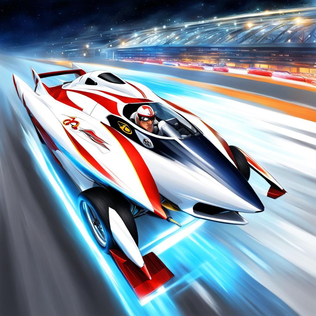 Speed Racer's Mach 5 in Anime Style