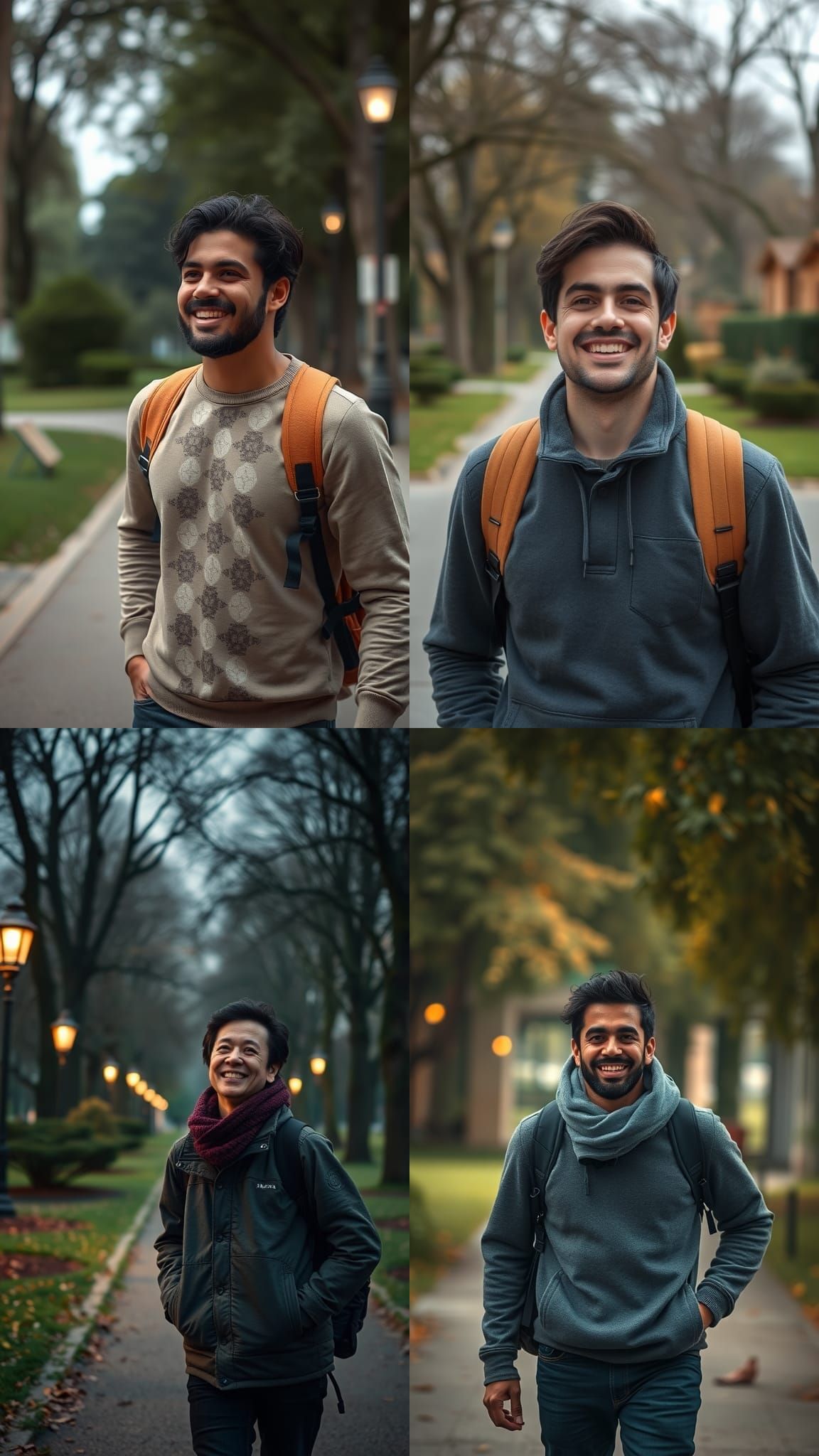 Person Walking in Park: Hyperrealistic Cinematic Image