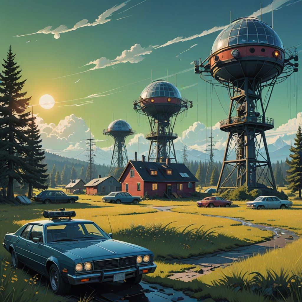 Surreal Futuristic Eco Haven in Digital Art Style