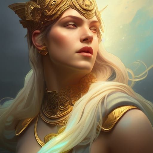Goddess Portrait in Hyperdetailed Concept Art Style