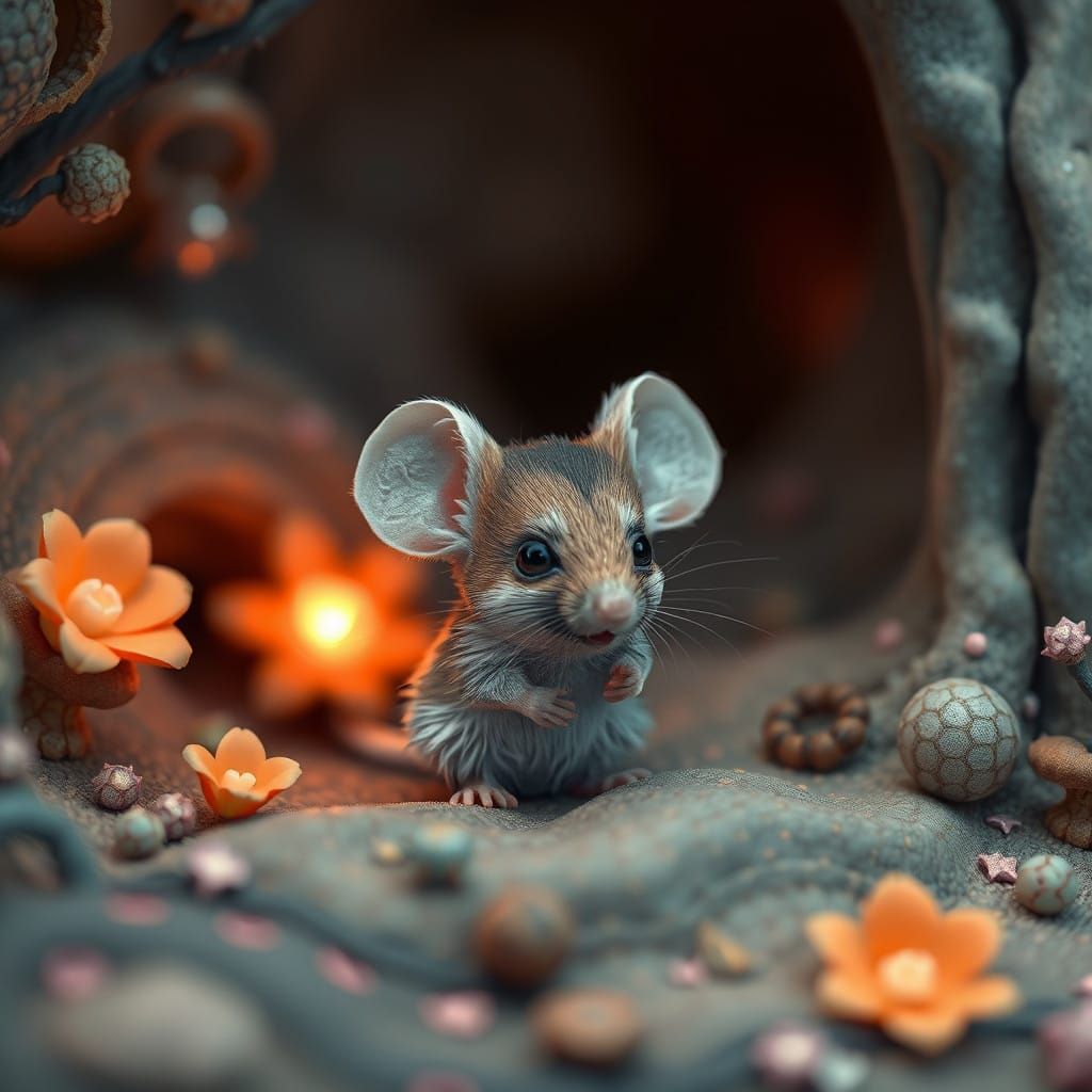 Whimsical Mouse in a Dreamlike Realm