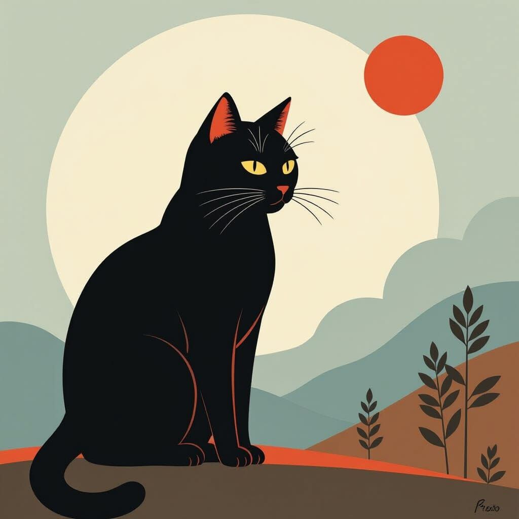 Abstract Cat Inspired by Pevsner and Gottardo