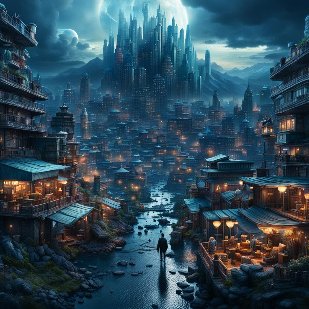 Imperfect Utopia: A Detailed Digital Matte Painting