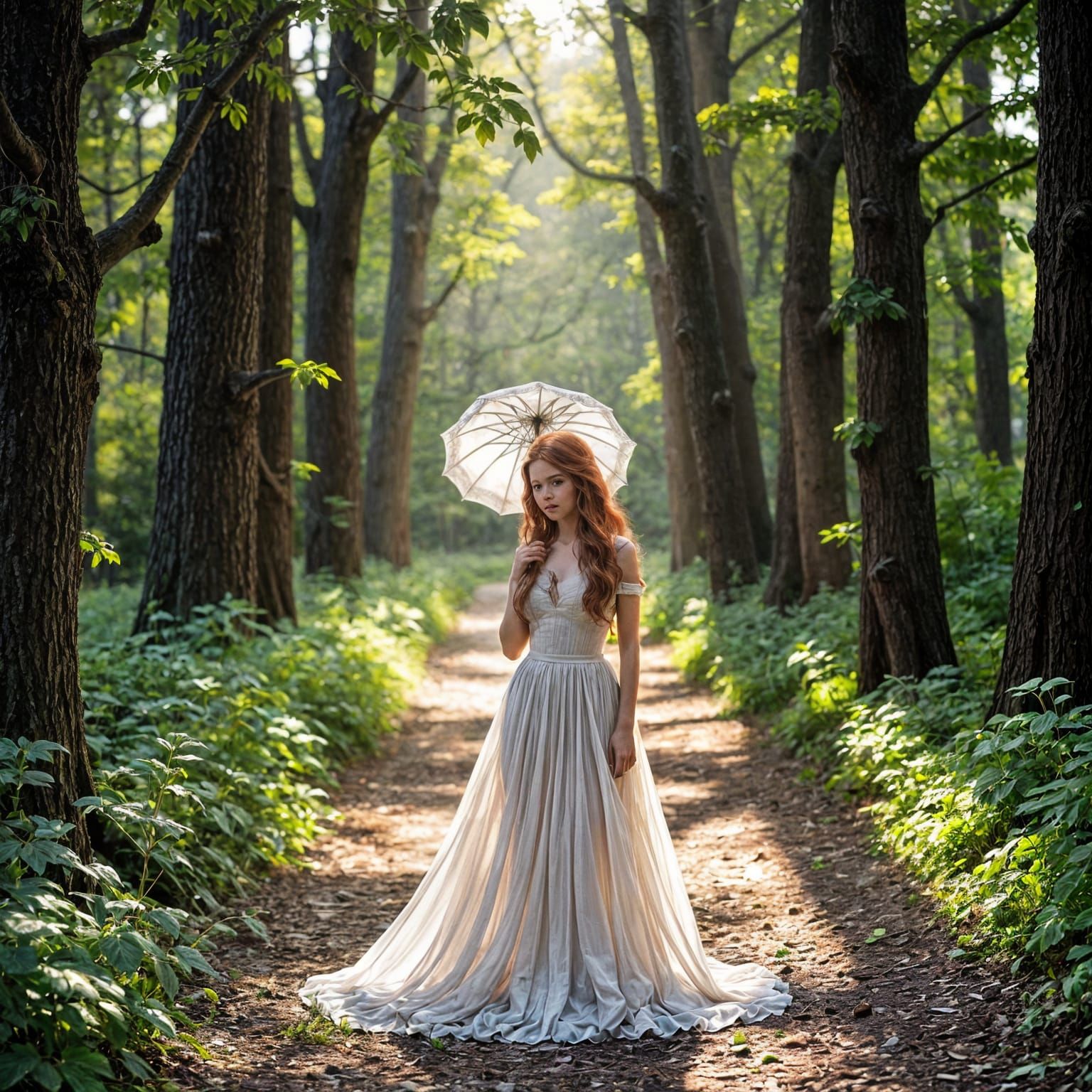 Ethereal Princess in Pre-Raphaelite Style