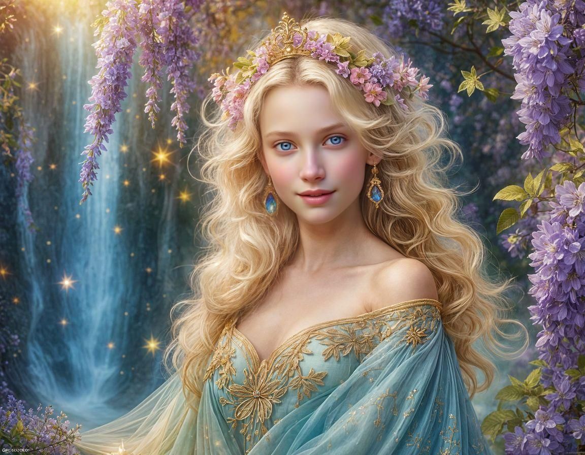 Beautiful Young Princess Smiles With Approval.