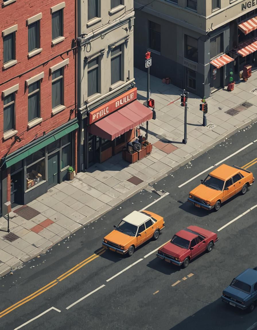 1920s Street Tough in Geometric Pixel Art