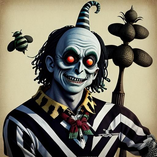 Beetlejuice Inspired Digital Portrait