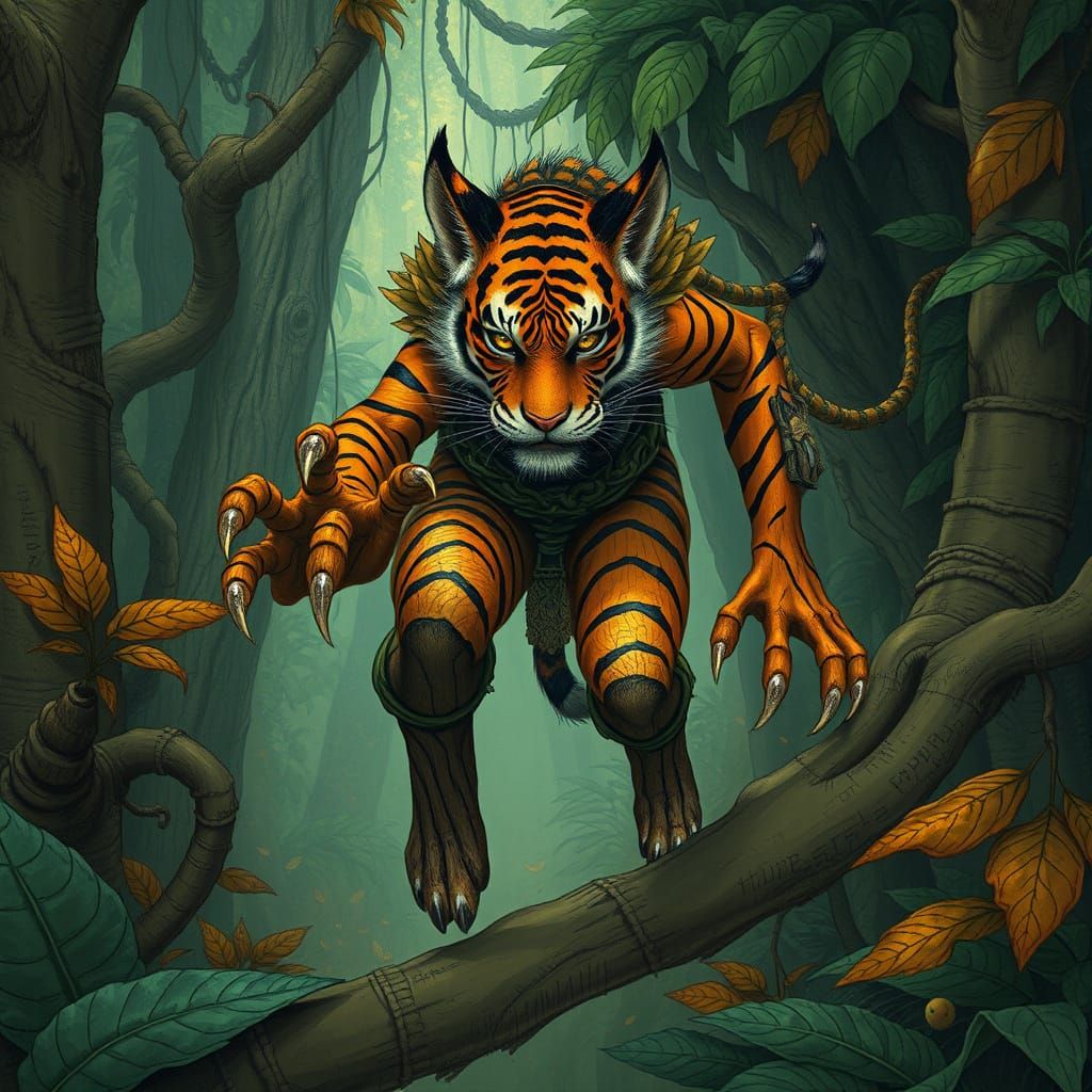 Tiger Dryad Huntress in Jungle Temple