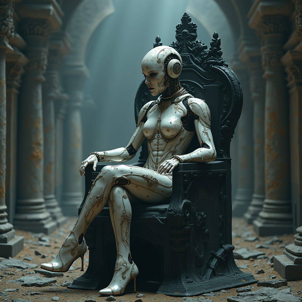 Cyborg Queen on Obsidian Throne: Hypermaximalist Cybernetic ...