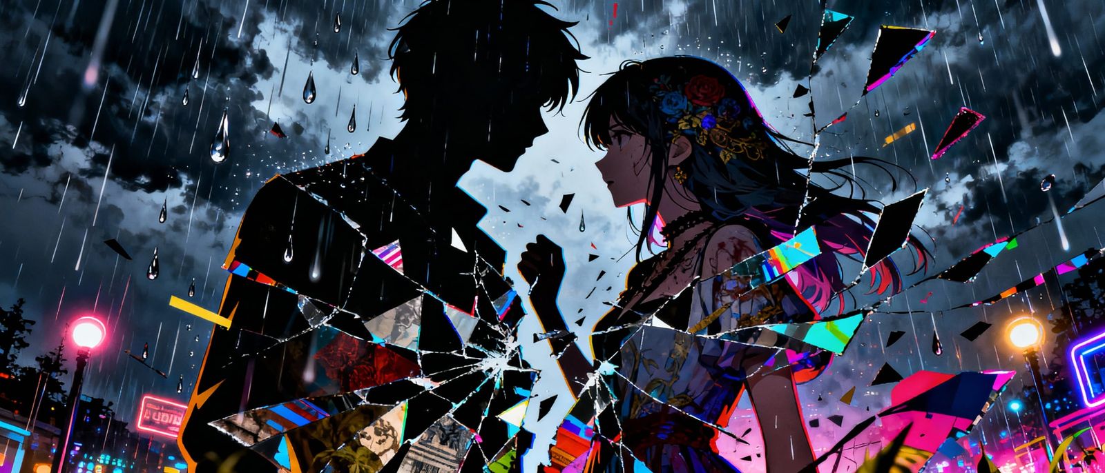 Shattered Couple Collide in Glitchcore Night