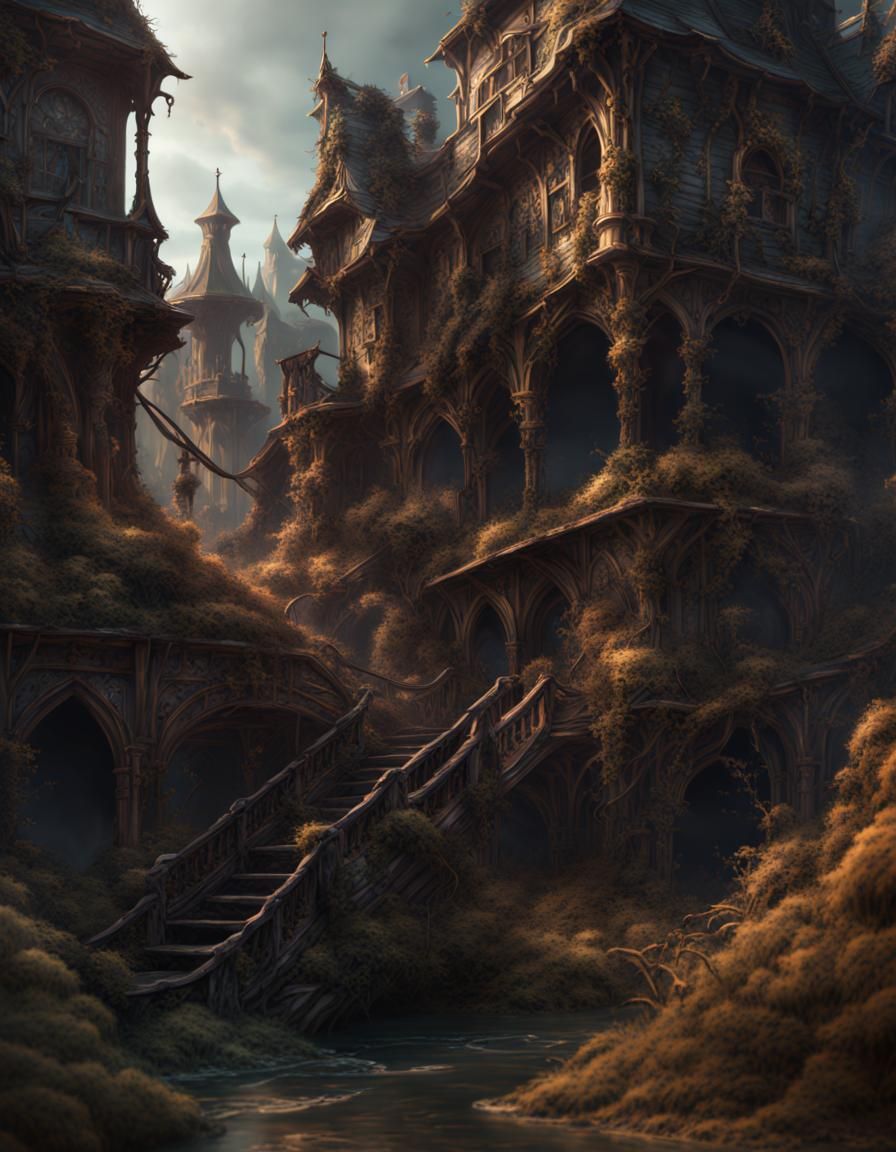 Detailed Matte Painting of a Rat Blight
