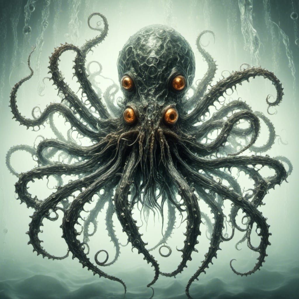 Demon octopus sea spider hybrid! Spooky of the deep <lora:Cu...