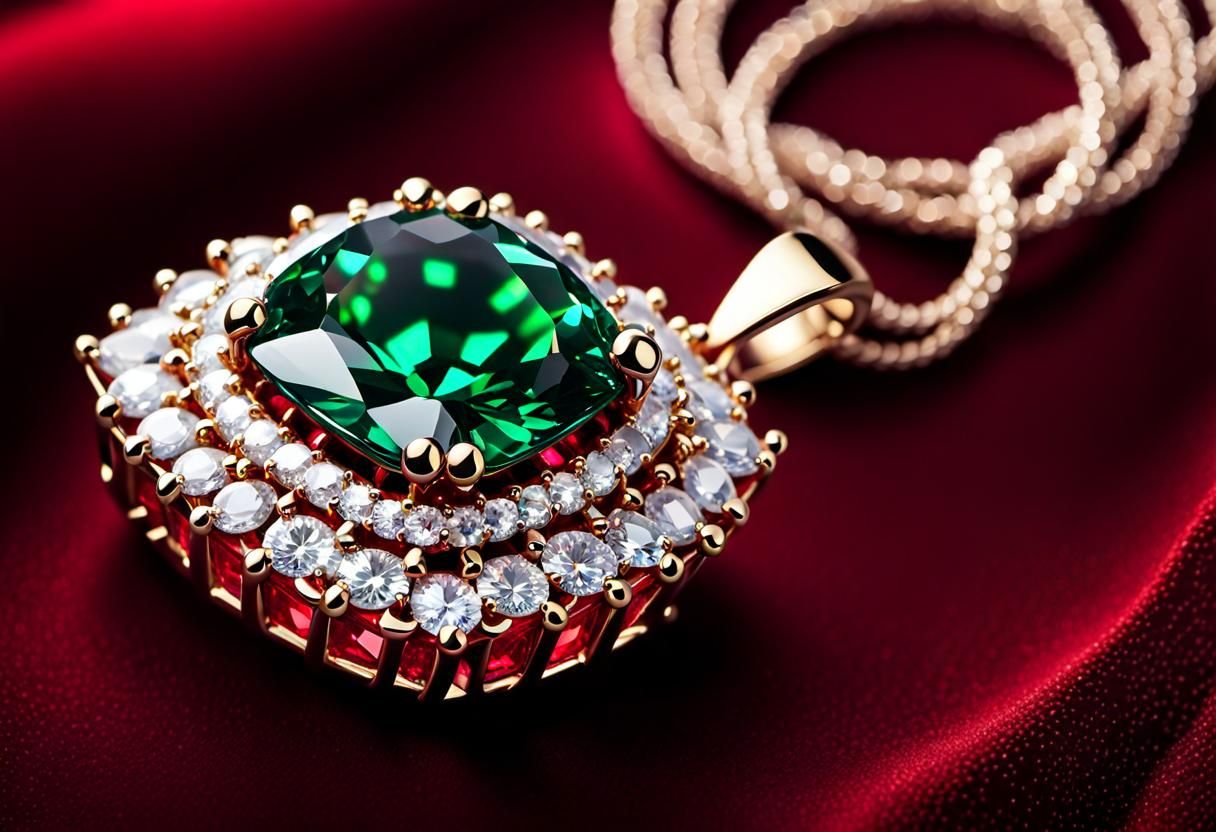 Necklace with esmerald