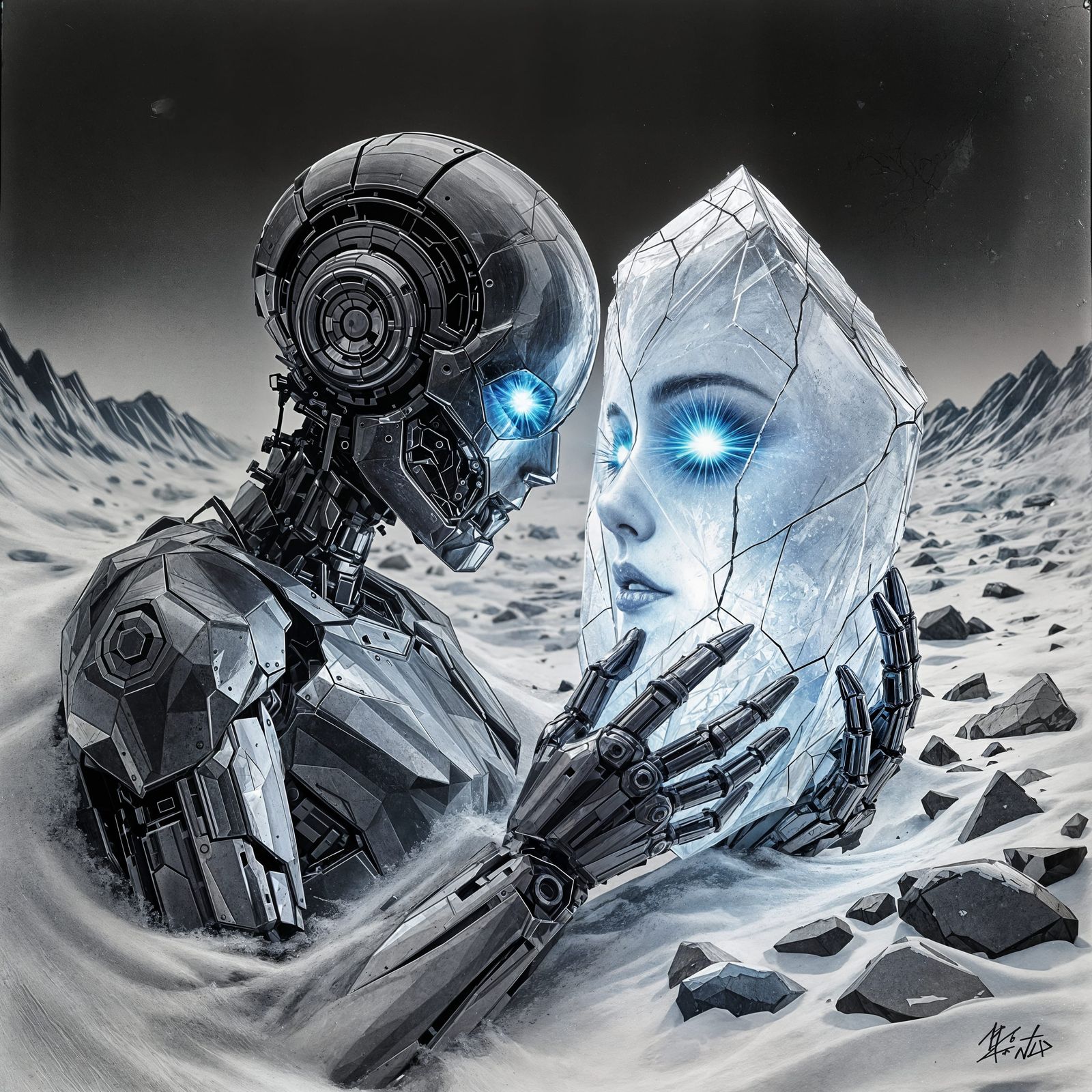 A Weathered Robot Contemplates Human Fragility in a Flickeri...