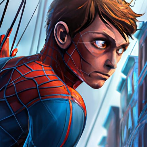 Spider-Man HD Portrait in Digital Art Style