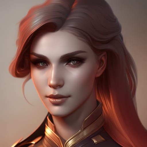 Detailed Portrait of a Beautiful Female Soldier