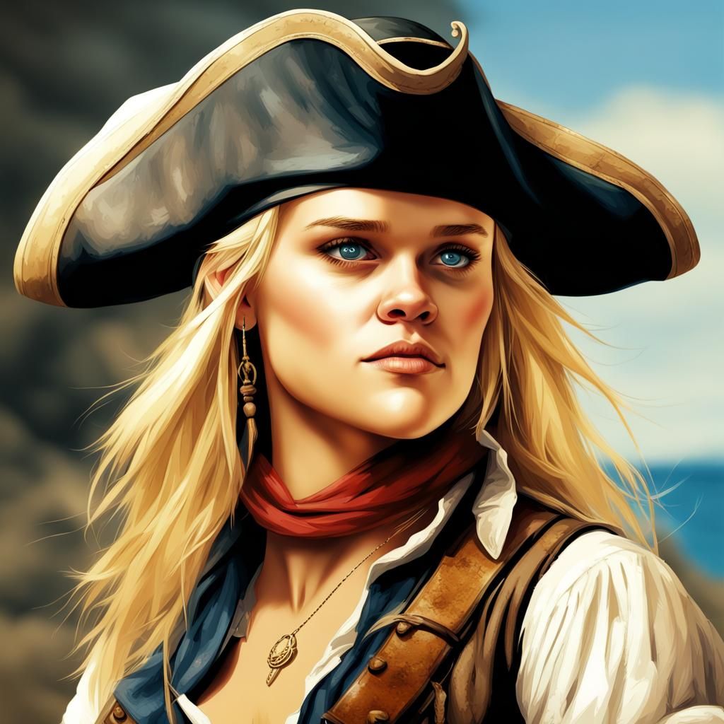 Arrogant Blond Pirate Captain Digital Art
