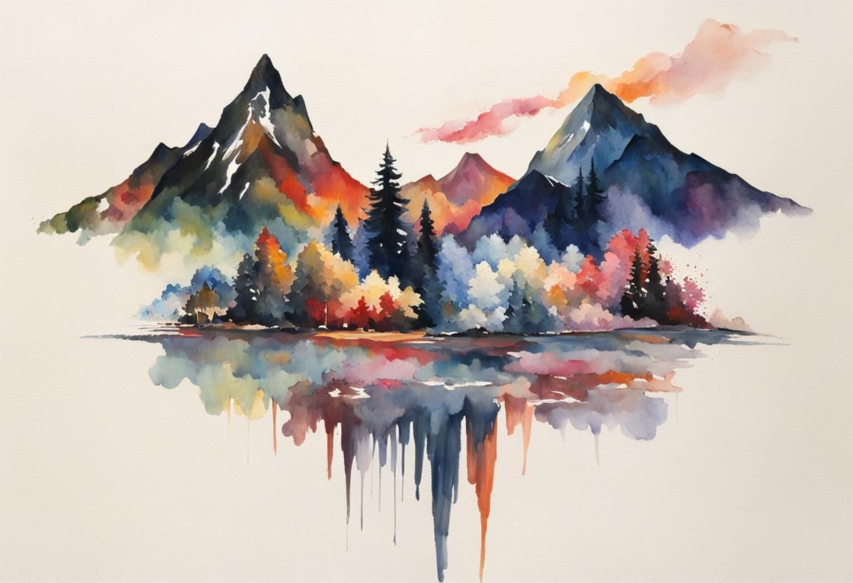 Impressionist Gouache Watercolor Masterpiece on Canvas