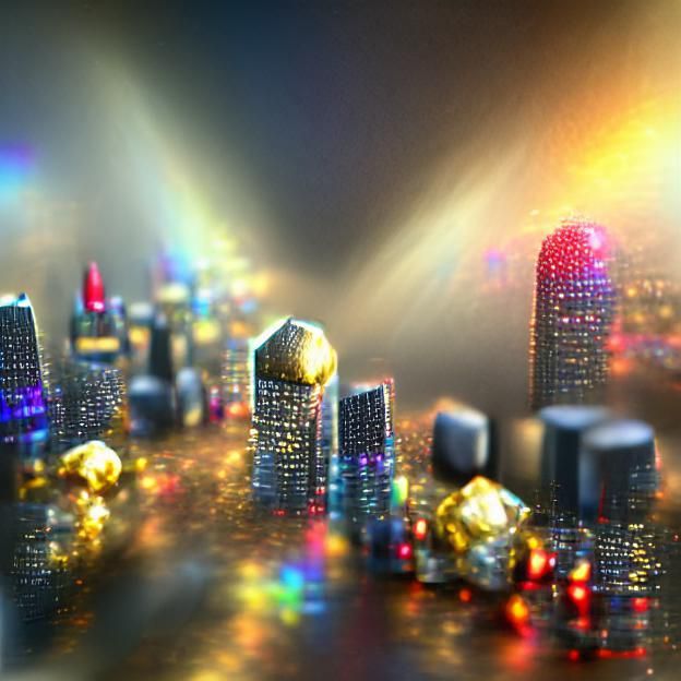 Glittering Stardust City in Hyperreal 3D