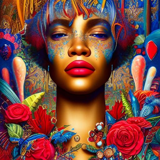 Elaborate Collage Illustration of Joy in Harlem Renaissance ...