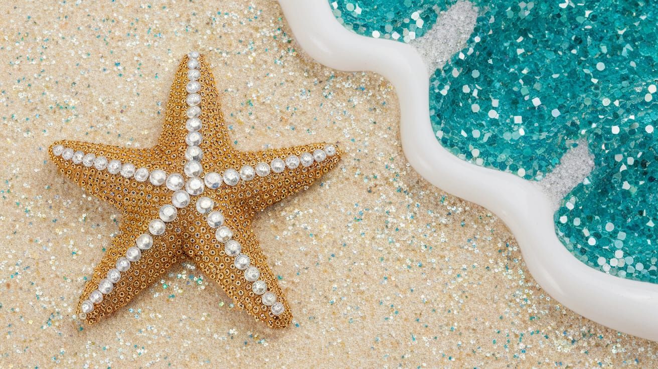 Sequin Starfish on Crystal Beach