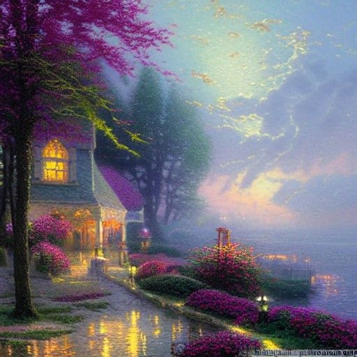 Ethereal Masked Figure in Dreamy Landscape