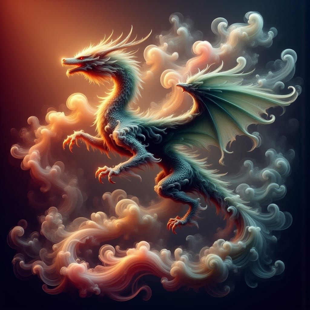 Majestic Dragon with Glistening Scales in Digital Art Style