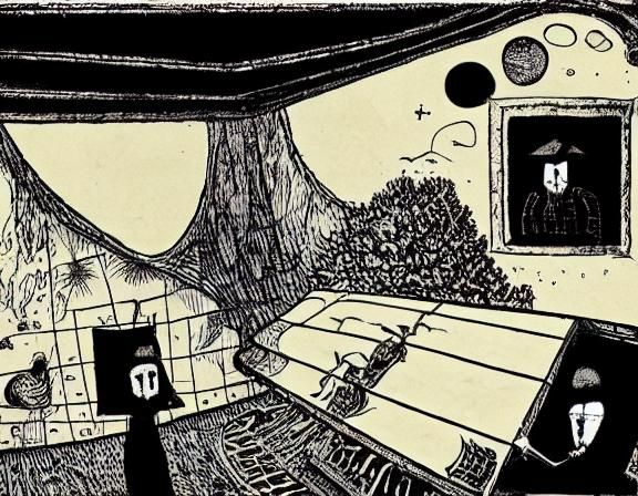 Surreal Worlds in Gothic Pen and Ink Style