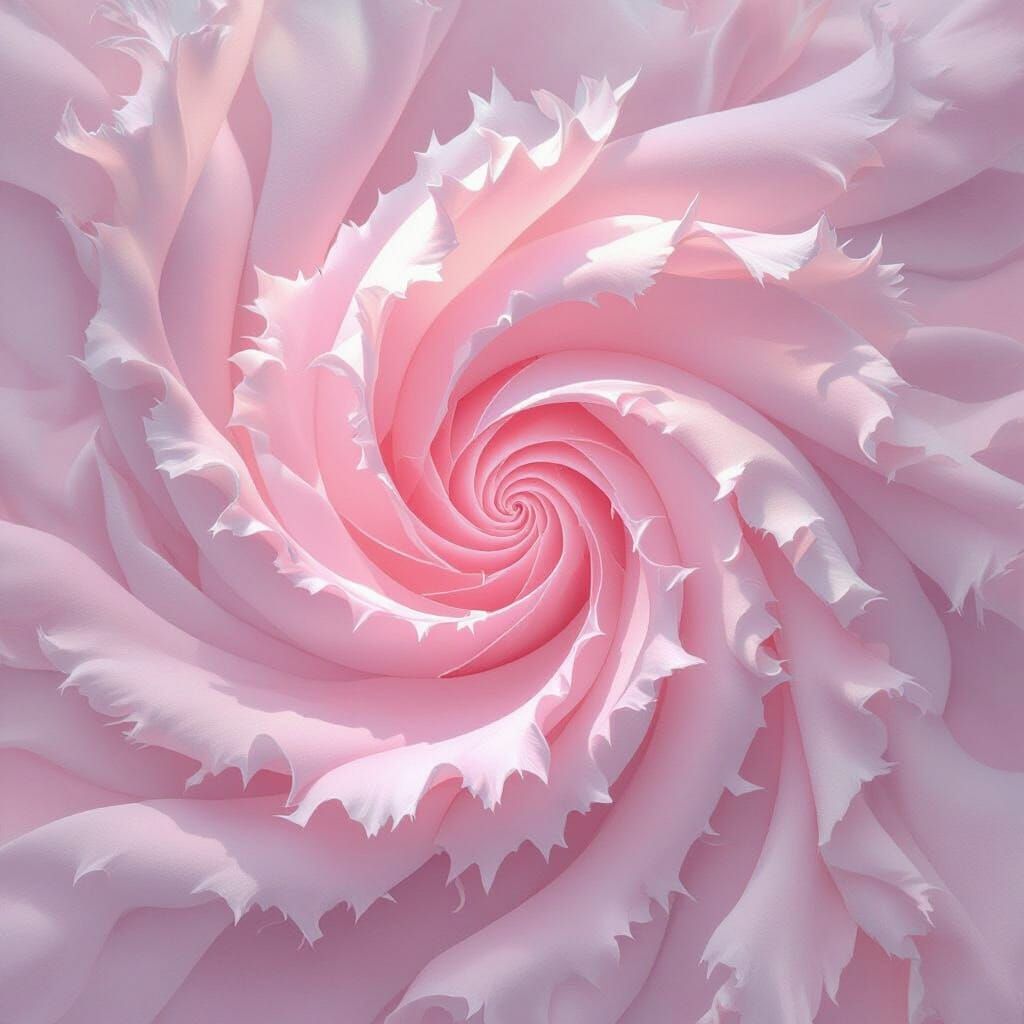 Pastel Pink Spiral in a Playful Style