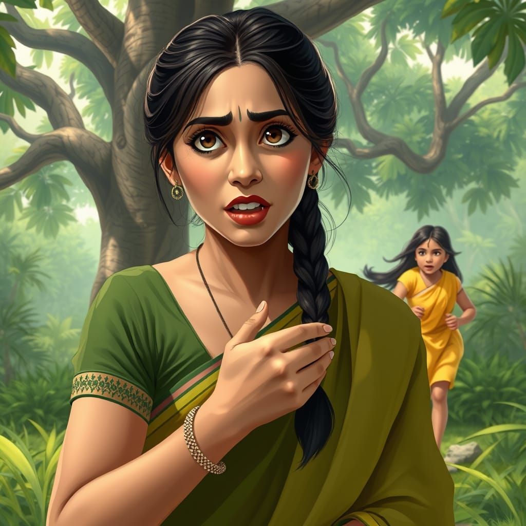 Desperate Plea in the Jungle: A Digital Illustration