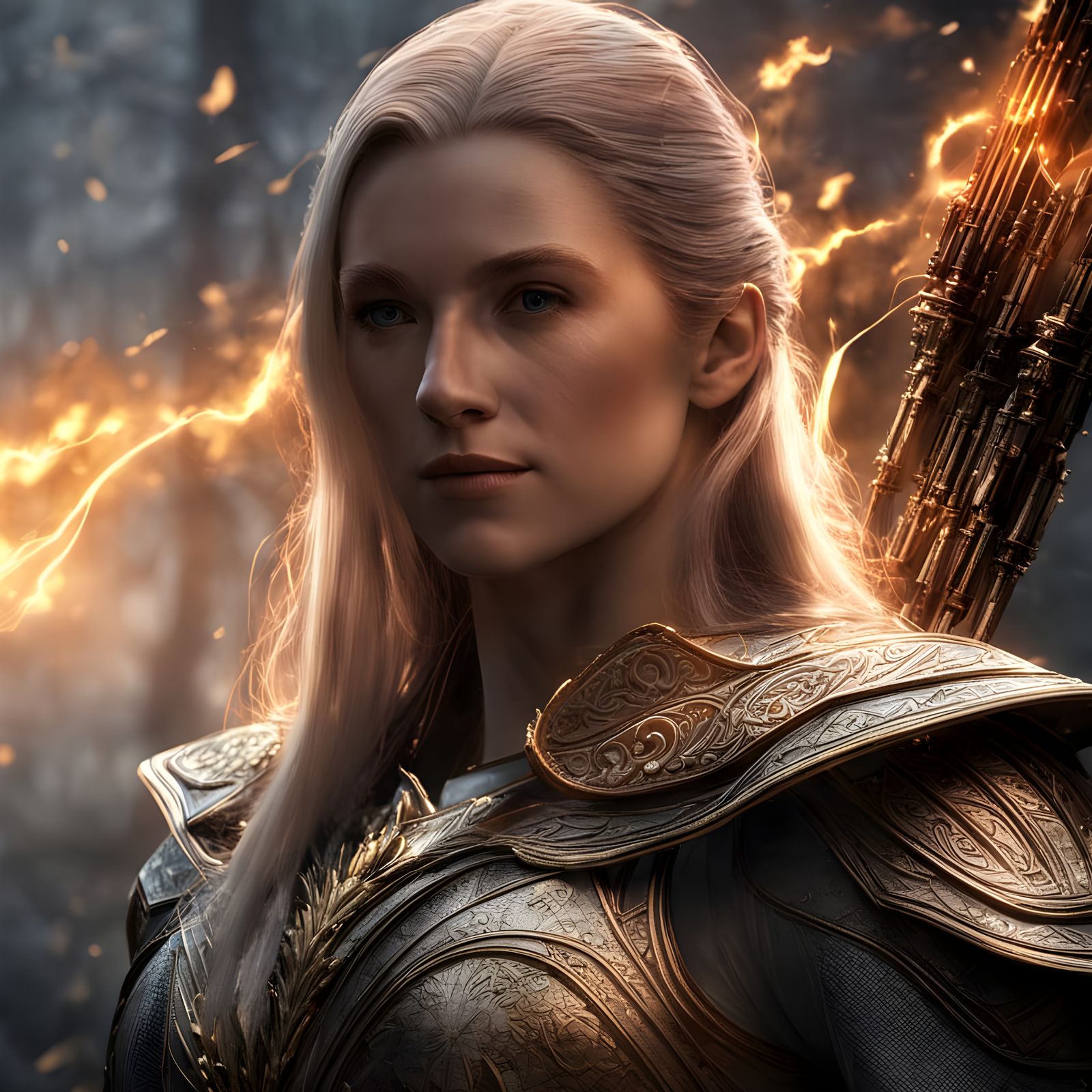 Lady Galadriel Prepares For Battle, by Lord Elboron