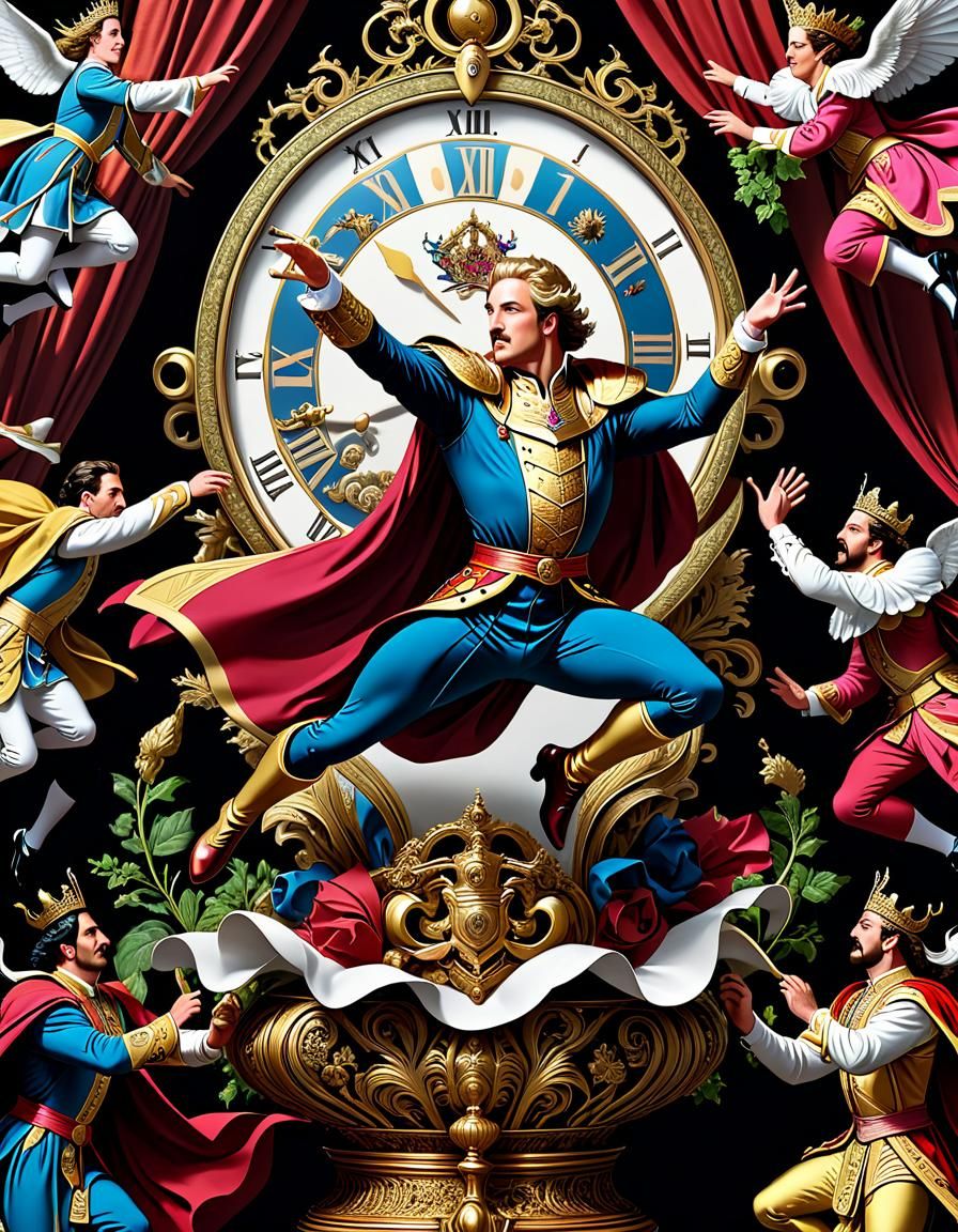 Detailed Hyperrealistic Maximalist Depiction of Ten Lords Le...