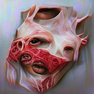 Disturbing Mask Made of Human Flesh