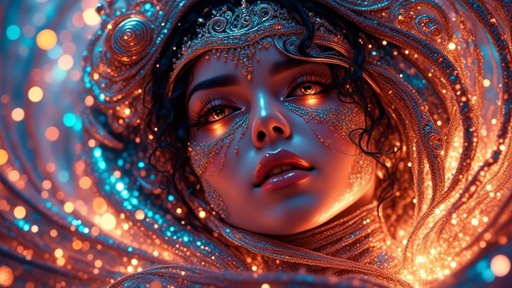 Invitation to Eden: Ethereal Portrait in Zentangle Style