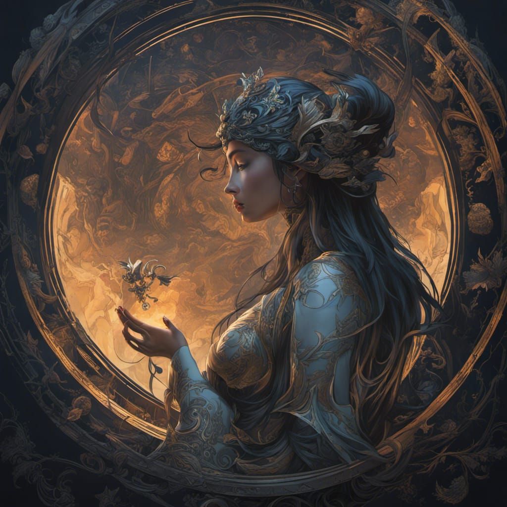 Goddess Hecate in Moonlit Realm: A Digital Artwork